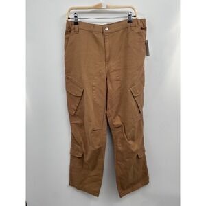 Cozi Arlo Pants Pants Women's L Brown 100% Cotton Relaxed Fit Straight Cargo NWT